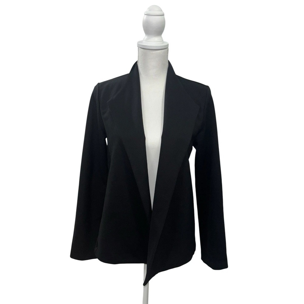 EILEEN FISHER XS Black Washable Flex Ponte Short Blazer Jacket Minimalist Career